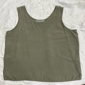 Silk Exchange - 100% Silk Hunter Green Vintage Tank Top - XL